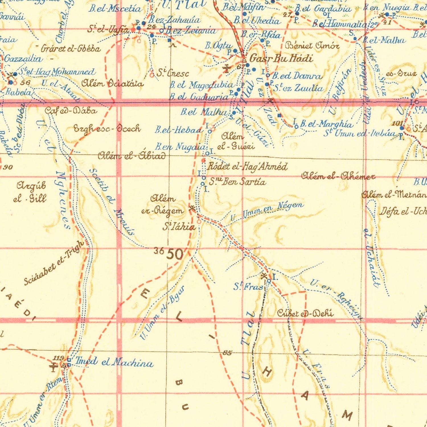 Vintage North Africa World War II Map 1942
