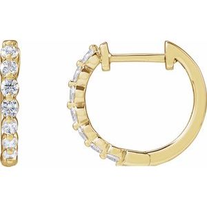 14K Yellow Gold Vermeil 1/2 CTW Lab-Grown Diamond Hoop Earrings