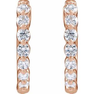 14K Rose Gold 1/2 CTW Lab-Grown Diamond Hoop Earrings
