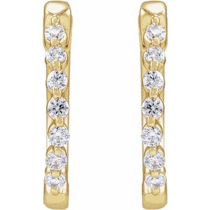 14K Yellow Gold Vermeil 1/5 CTW Lab-Grown Diamond Hoop Earrings – image 2