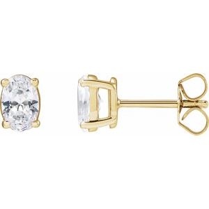 14K Yellow Gold 1 CTW Lab-Grown Diamond Stud Earrings