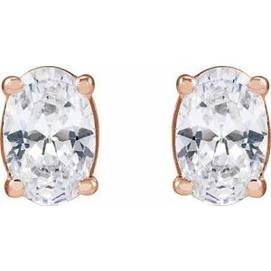 14K Rose Gold 1 CTW Lab-Grown Diamond Stud Earrings – image 2