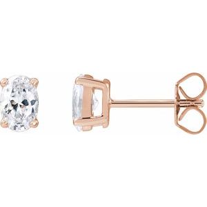 14K Rose Gold 3/4 CTW Lab-Grown Diamond Stud Earrings
