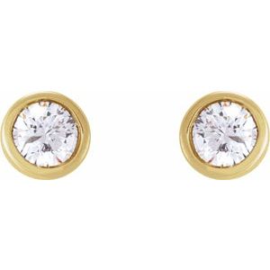 14K Rose Gold 1.25 mm Round Bezel-Set Stud Earring Mounting – image 3