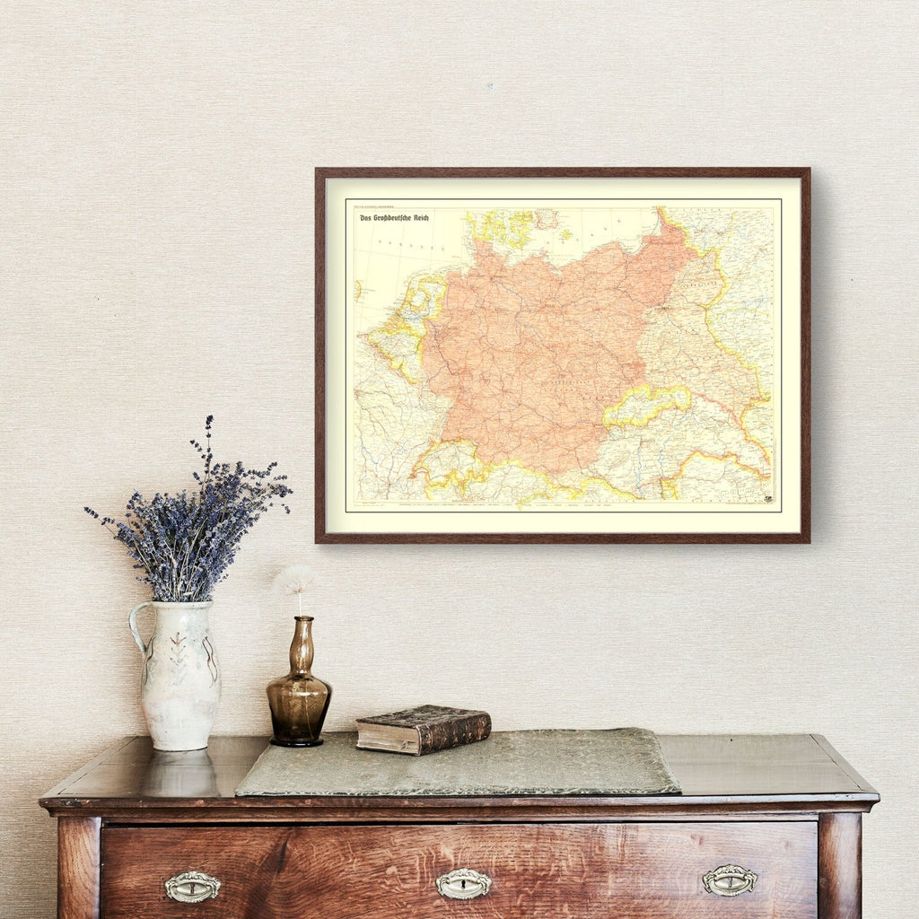 Vintage Germany World War II Map 1942