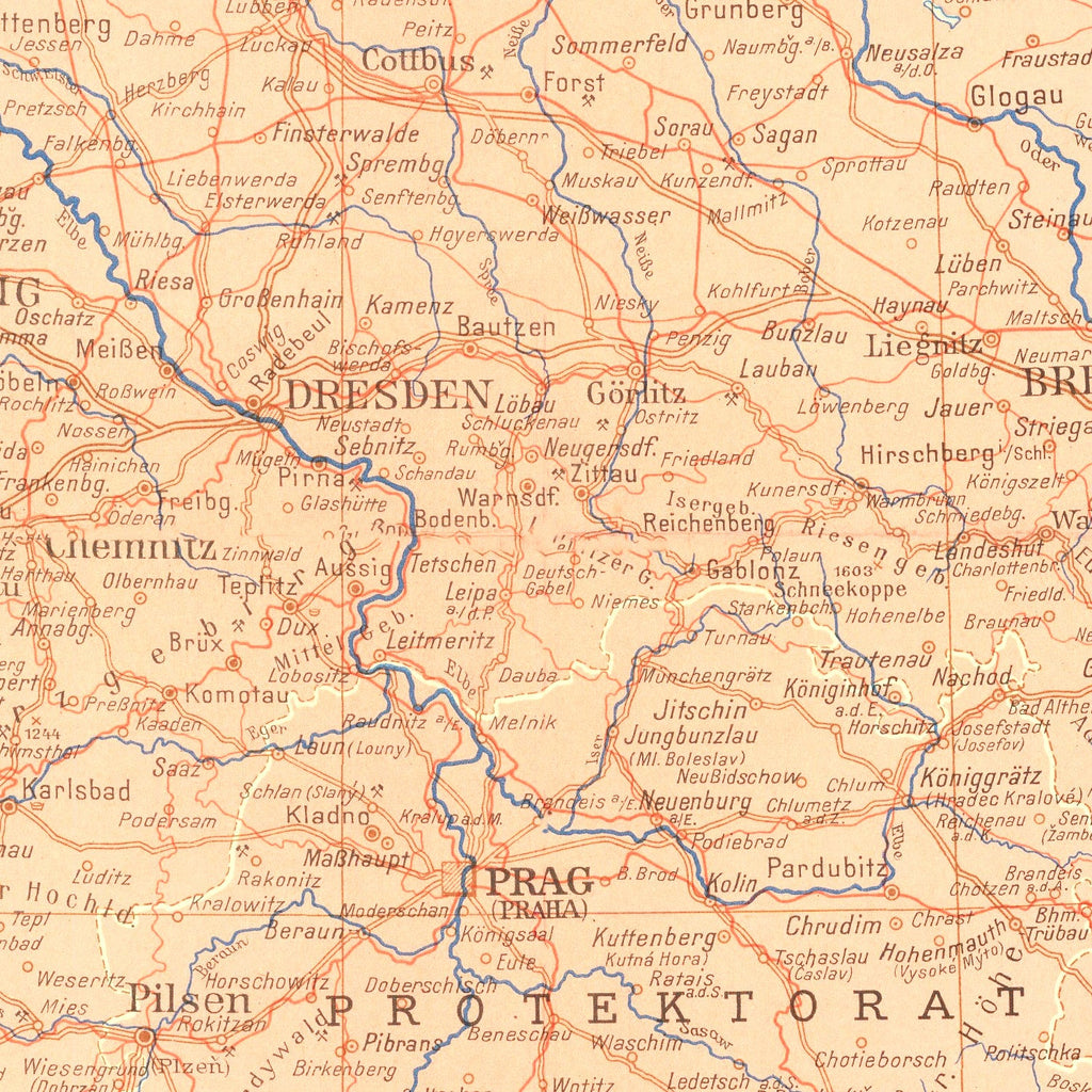 Vintage Germany World War II Map 1942