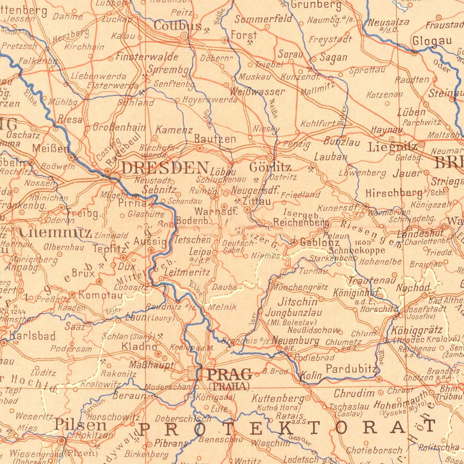 Vintage Germany World War II Map 1942
