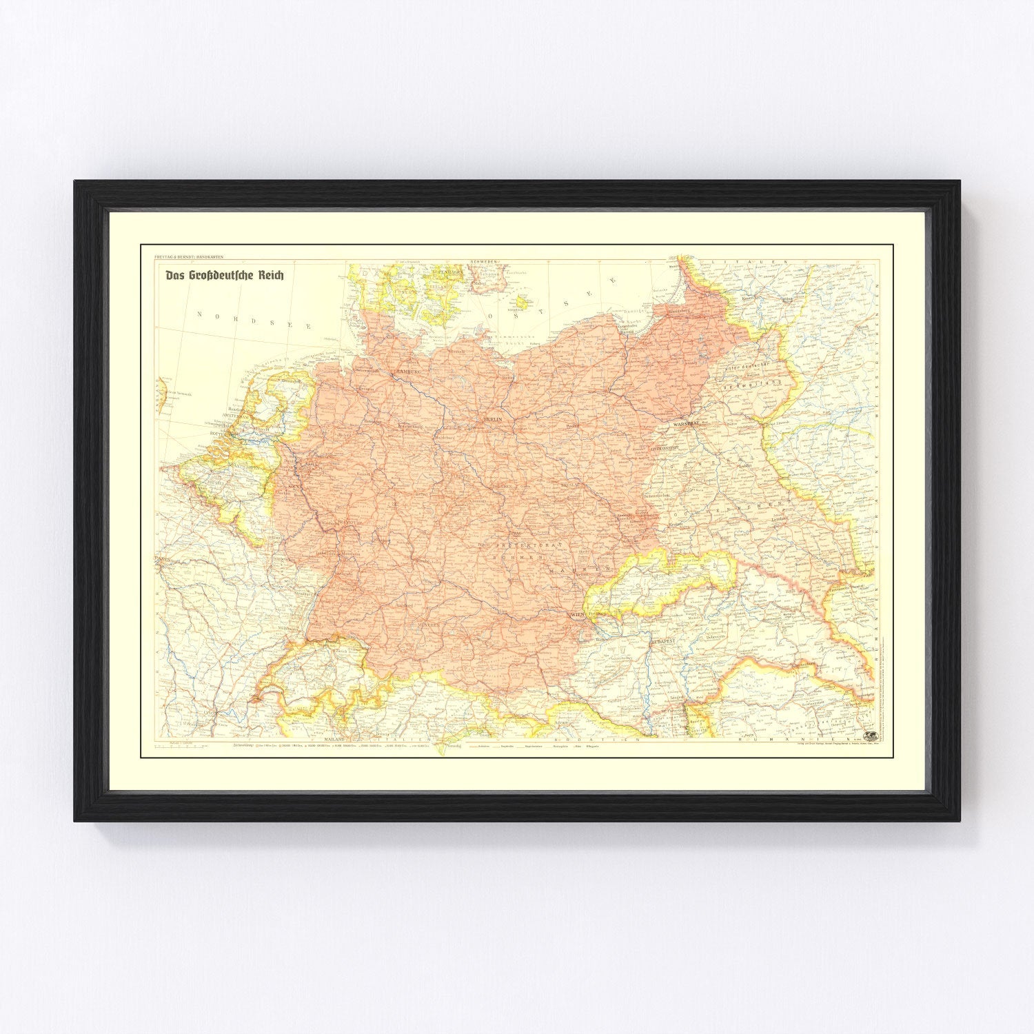 Vintage Germany World War II Map 1942