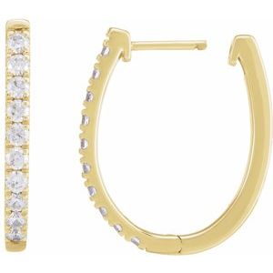 14K Yellow Gold 9/10 CTW Lab-Grown Diamond Hoop Earrings – image 3