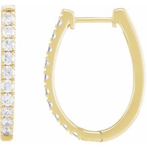 14K Yellow Gold 9/10 CTW Lab-Grown Diamond Hoop Earrings