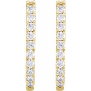14K Yellow Gold 9/10 CTW Lab-Grown Diamond Hoop Earrings – image 2