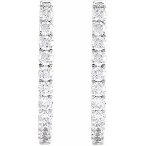 Sterling Silver 3/4 CTW Lab-Grown Diamond Hoop Earrings – image 2