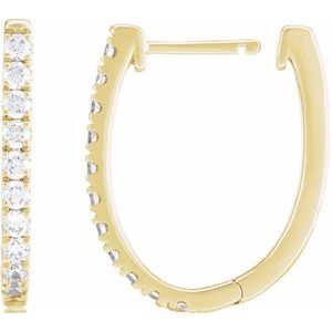 14K Yellow Gold Vermeil 3/4 CTW Lab-Grown Diamond Hoop Earrings – image 3