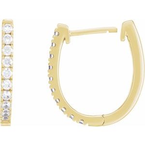 14K Yellow Gold Vermeil 1/2 CTW Lab-Grown Diamond Hoop Earrings – image 3