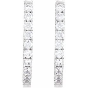 Sterling Silver 1/2 CTW Lab-Grown Diamond Hoop Earrings – image 2