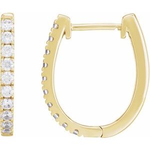 14K Yellow Gold Vermeil 1/2 CTW Lab-Grown Diamond Hoop Earrings