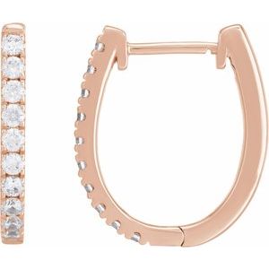 14K Rose Gold 1/2 CTW Lab-Grown Diamond Hoop Earrings – image 3