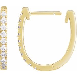14K Yellow Gold Vermeil 1/3 CTW Lab-Grown Diamond Hoop Earrings – image 3