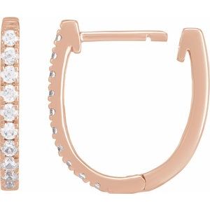 14K Rose Gold 1/3 CTW Lab-Grown Diamond Hoop Earrings – image 3