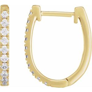 14K Yellow Gold 1/3 CTW Lab-Grown Diamond Hoop Earrings