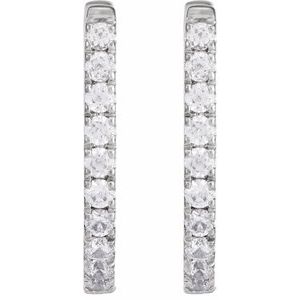 Sterling Silver 1/3 CTW Lab-Grown Diamond Hoop Earrings – image 2