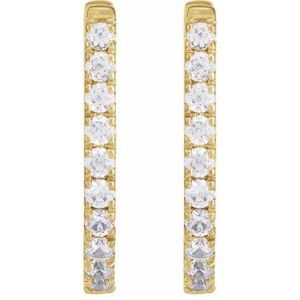 14K Yellow Gold Vermeil 1/3 CTW Lab-Grown Diamond Hoop Earrings – image 2
