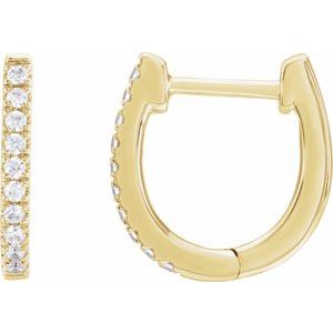 14K Yellow Gold Vermeil 1/6 CTW Lab-Grown Diamond Hoop Earrings