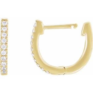 14K Yellow Gold Vermeil 1/6 CTW Lab-Grown Diamond Hoop Earrings – image 3