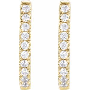 14K Yellow Gold Vermeil 1/6 CTW Lab-Grown Diamond Hoop Earrings – image 2