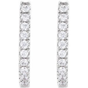 14K White Gold 1/6 CTW Lab-Grown Diamond Hoop Earrings – image 2