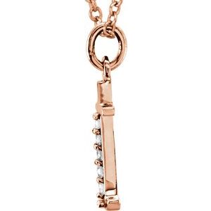 14K Rose Gold .025 CTW Natural Diamond Lowercase Initial T 16" Necklace