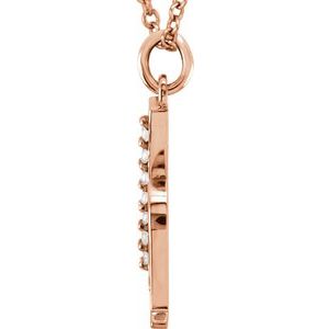 14K Rose Gold .03 CTW Natural Diamond Lowercase Initial H 16" Necklace