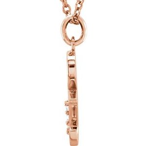 14K Rose Gold .02 CTW Natural Diamond Lowercase Ampersand 16" Necklace