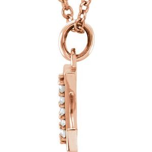 14K Rose Gold .025 CTW Natural Diamond Lowercase Initial Z 16" Necklace