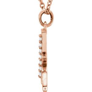 14K Rose Gold .03 CTW Natural Diamond Lowercase Initial K 16" Necklace