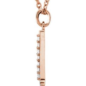 14K Rose Gold .03 CTW Natural Diamond Lowercase Initial L 16" Necklace