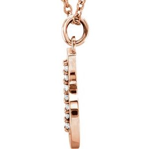 14K Rose Gold .03 CTW Natural Diamond Lowercase Initial B 16" Necklace