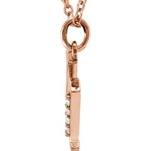 14K Rose Gold .02 CTW Natural Diamond Lowercase Initial U 16" Necklace