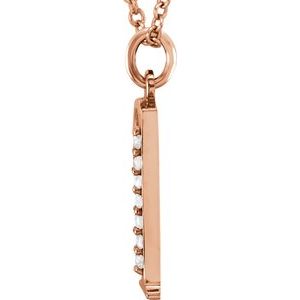 14K Rose Gold .03 CTW Natural Diamond Lowercase Initial Q 16" Necklace