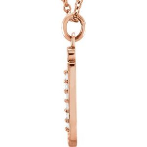14K Rose Gold .025 CTW Natural Diamond Lowercase Initial J 16" Necklace