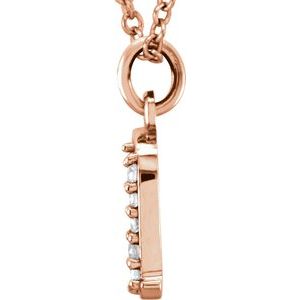 14K Rose Gold .025 CTW Natural Diamond Lowercase Initial A 16" Necklace