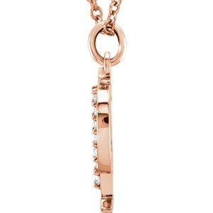 14K Rose Gold .03 CTW Natural Diamond Lowercase Initial P 16" Necklace