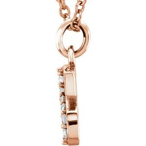 14K Rose Gold .025 CTW Natural Diamond Lowercase Initial S 16" Necklace