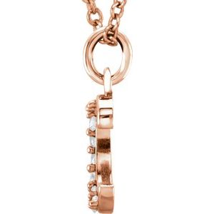 14K Rose Gold .03 CTW Natural Diamond Lowercase Initial C 16" Necklace