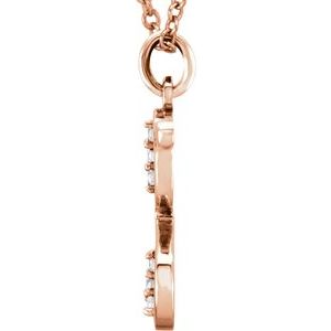 14K Rose Gold .025 CTW Natural Diamond Lowercase Initial G 16" Necklace