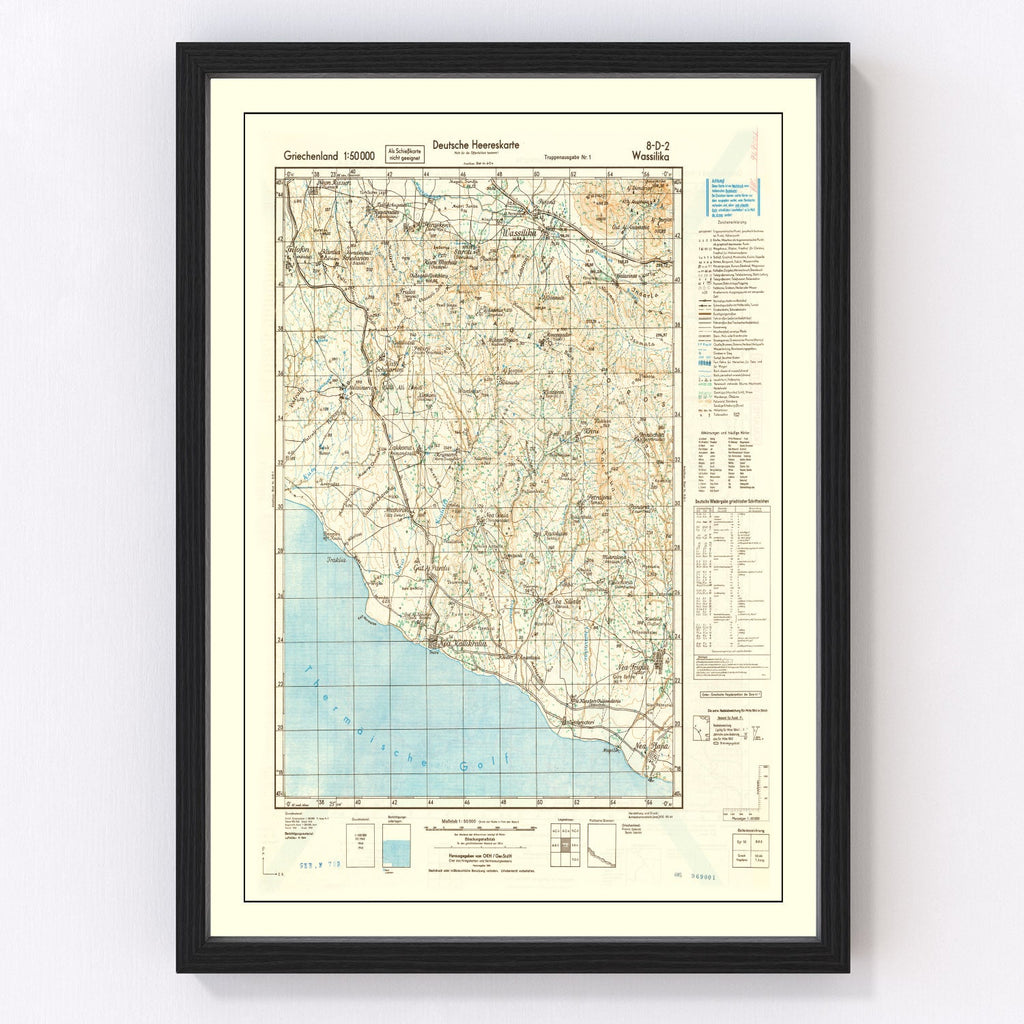Vintage Crete World War II Map 1944