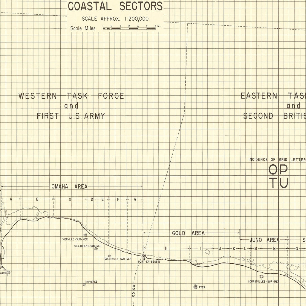 Vintage D-Day Normandy Invasion Map 1944