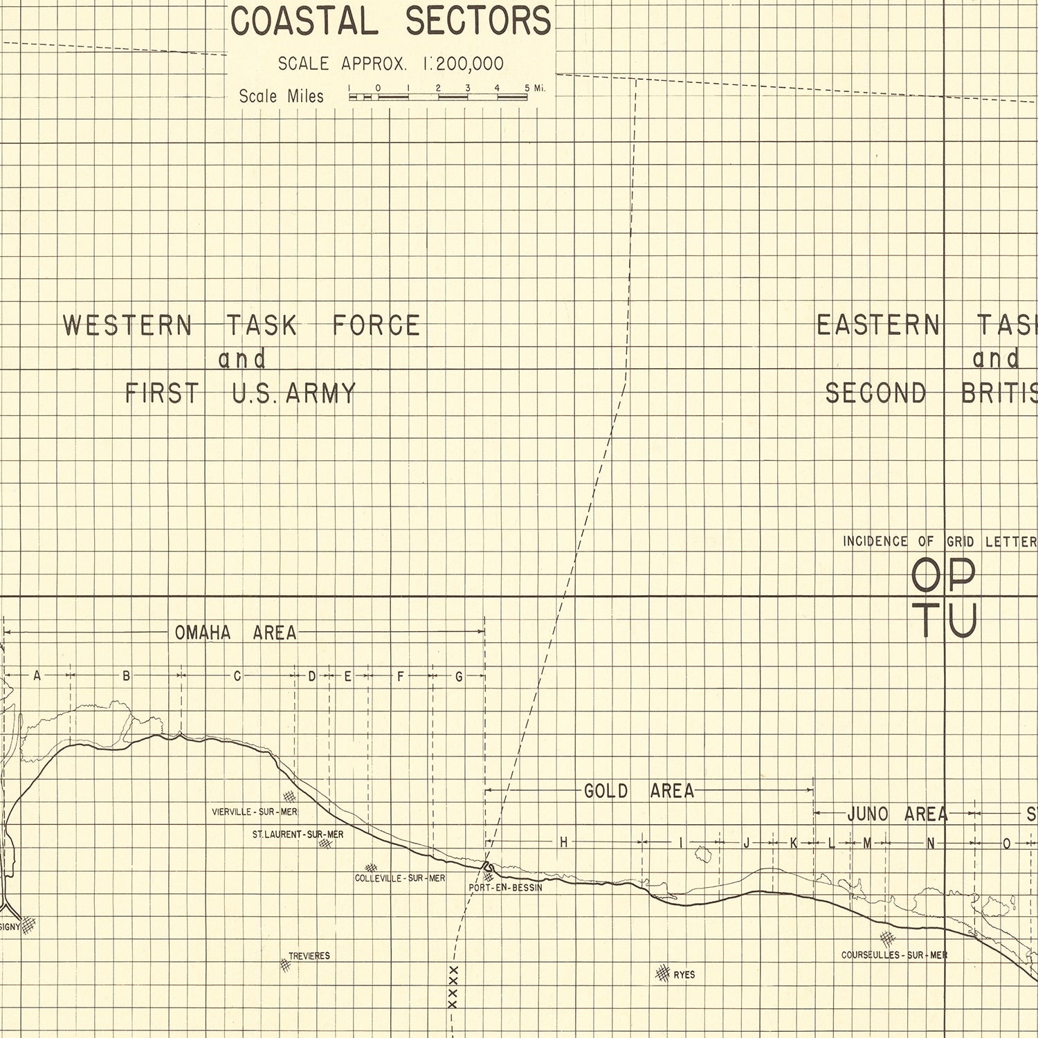 Vintage D-Day Normandy Invasion Map 1944