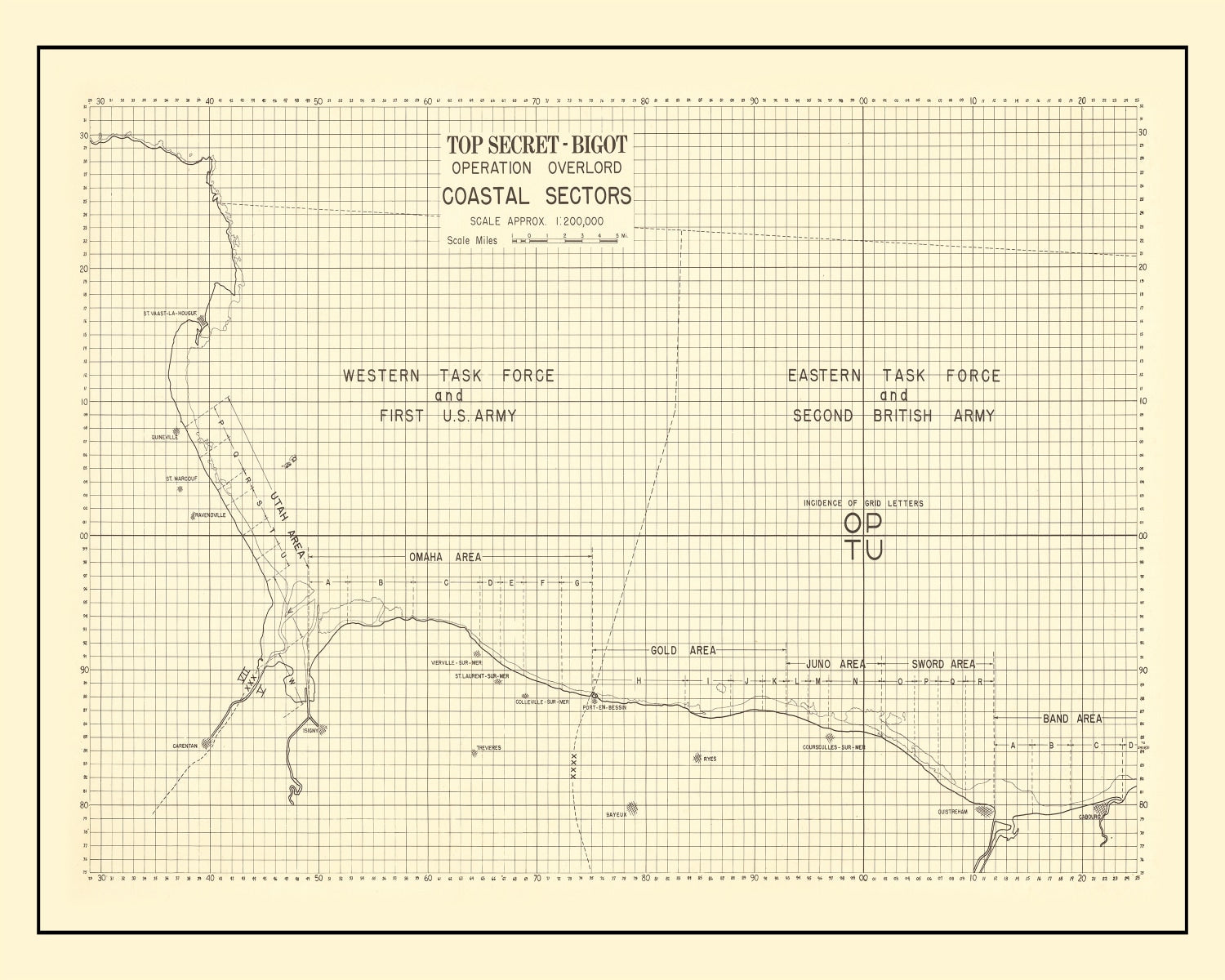 Vintage D-Day Normandy Invasion Map 1944