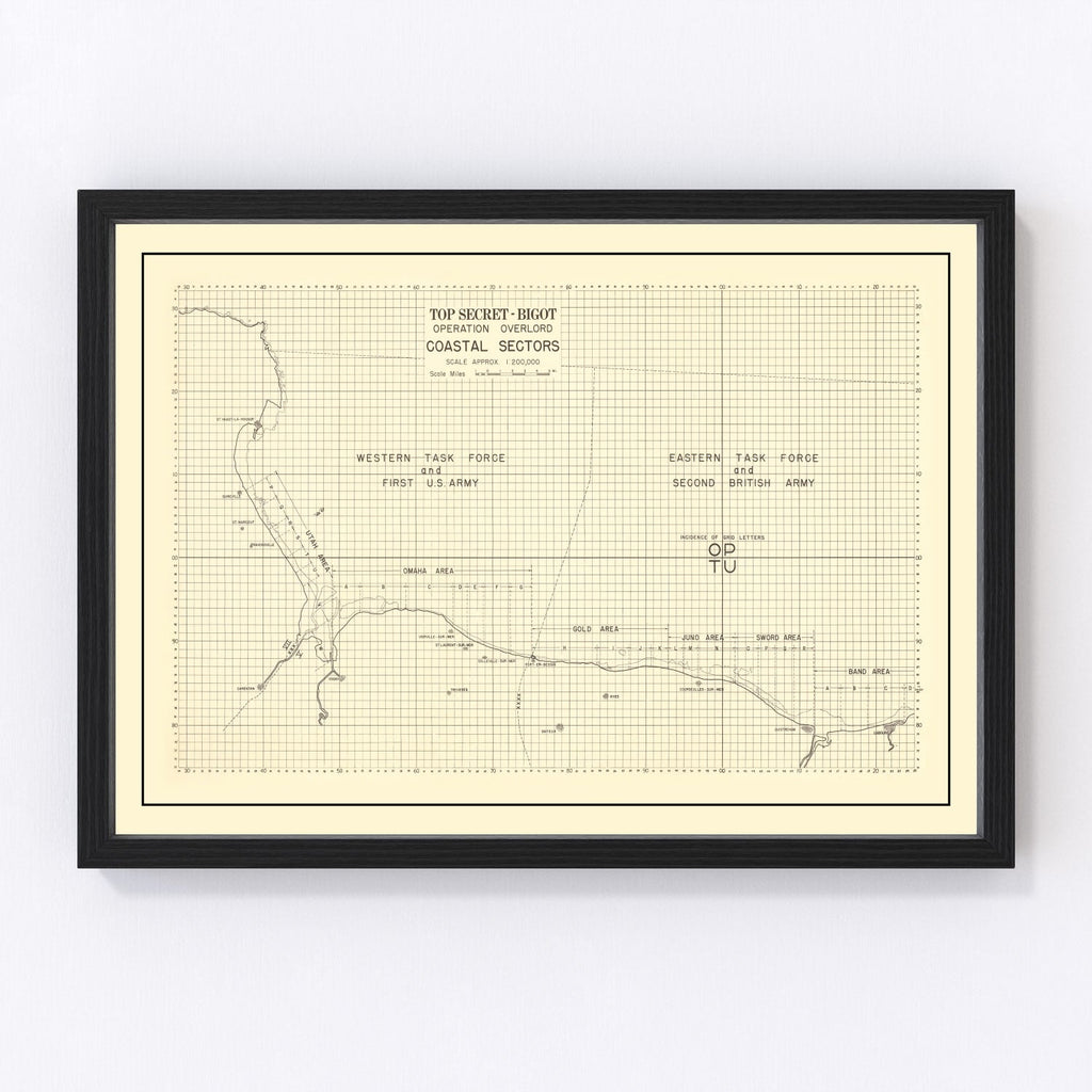 Vintage D-Day Normandy Invasion Map 1944